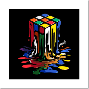 Melting Rubik's Cube by gnarly Posters and Art